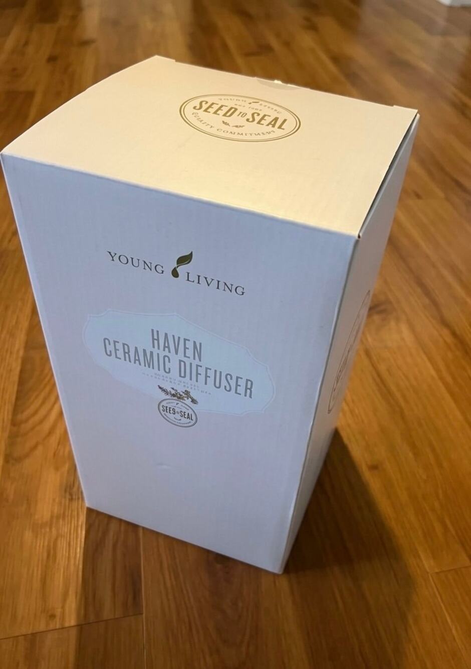 Young Living Haven Ceramic Diffuser Open Box Unused White Ultrasonic Tabletop